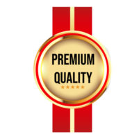 insignias sello etiquetas de calidad con cinta roja venta medalla insignia sello dorado genuino png