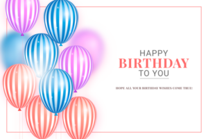 Happy birthday background with balloons and garland png