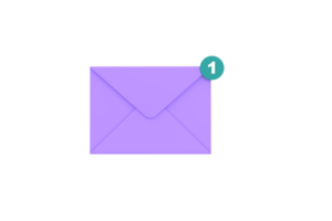 3d. mail envelope with notification new message. envelope email  unread. png