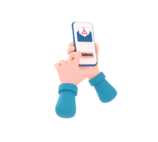 3d. mano sosteniendo un teléfono celular con un sms fraudulento en la pantalla. alerta de estafa de mensajería electrónica png