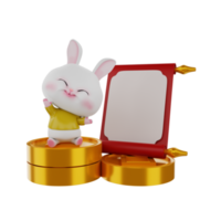 3d render Bunny chinese new year png