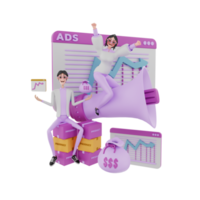 3D-Render-Illustration des Marketingteams png
