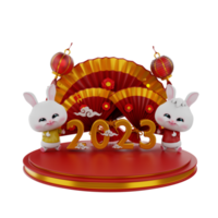 3d render Bunny chinese new year png