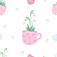 seamless pattern with snowdrops png