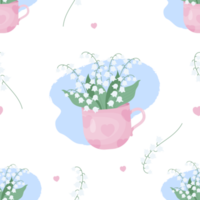 seamless pattern with  lilies of the valley png