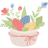 Easter basket with eggs png