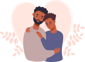 heureuse famille lgbt noire. couples homosexuels png