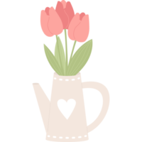 tulips in garden watering can png