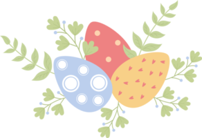Easter eggs with leaves