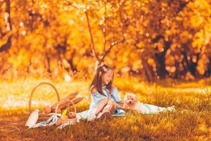 dos niños pequeños en un picnic en el parque foto