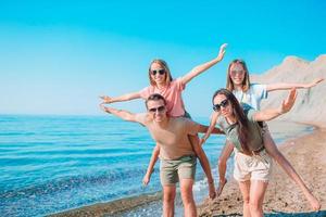 Young family on vacation have a lot of fun photo