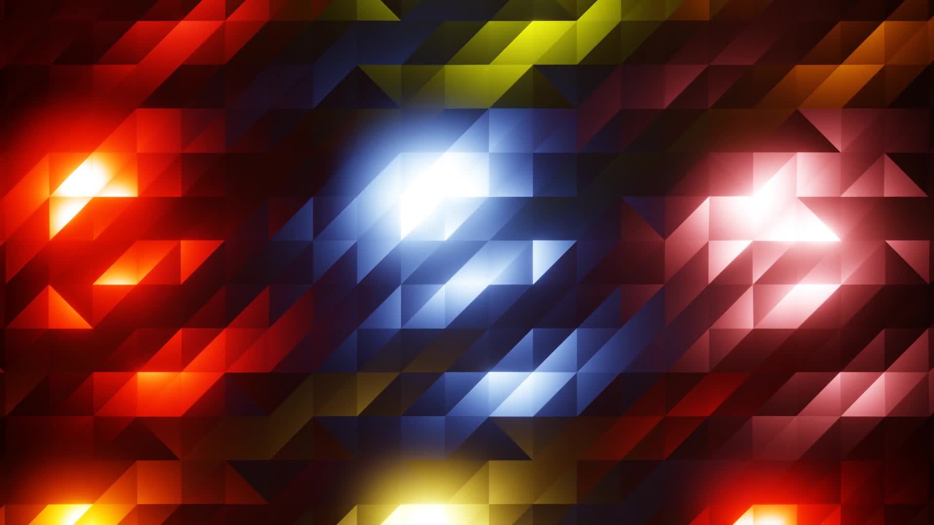 flashing colorful lights embossed 3d motion diamonds background