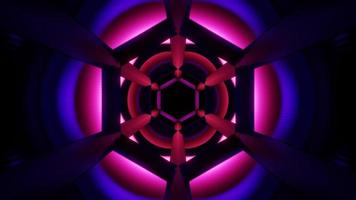 túnel de ficção científica fractal roxo, renderização 3d de loop vj video