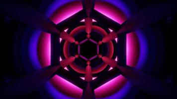 tunnel de science-fiction fractal violet, rendu 3d de la boucle vj video