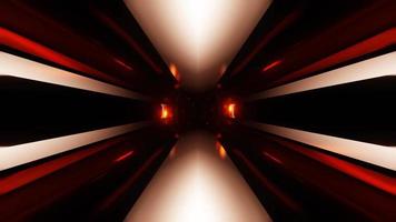 rood geel laser balken energie in een cyclisch vj lus tunnel abstract 3d achtergrond video