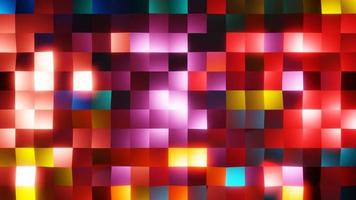 textura de baile de los 80 cubos de píxeles de iluminación borrosa video
