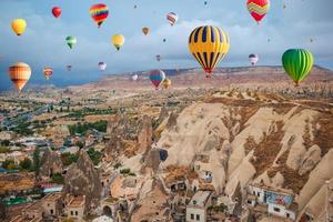 Cappadocia underground city inside the rocks, the old city of stone pillars. photo