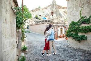 Happy couple on summer vacation in famous place in Turkey photo