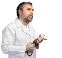 doctor en medicina con estetoscopio foto