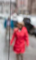 Blurred scene of urban life photo