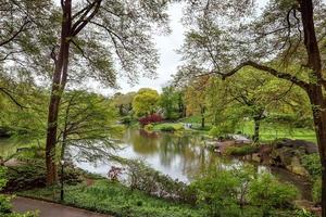 central park y el horizonte de manhattan en nueva york foto