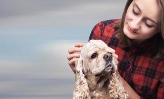 girl with dog photo