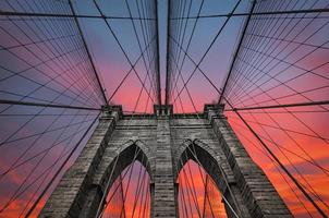 puente de brooklyn en nueva york, estados unidos foto