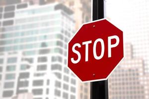Stop sign in NYC photo