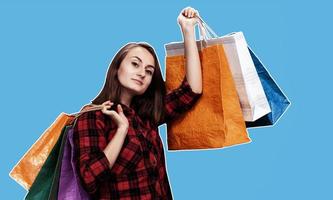 woman with shoping bags photo