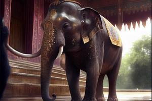 día del elefante tailandés 13 de marzo arte generado por ai foto