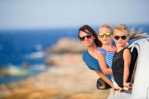 Family on vacation travel by car. Summer holiday and car travel concept photo