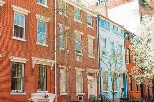 Empty streets in West Village at New York Manhattan, USA photo