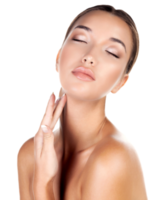 portrait of woman with perfect skin isolated png