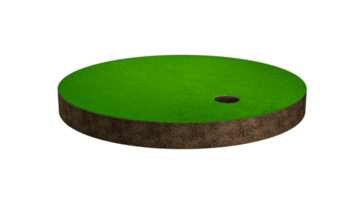 3D golffält på grönt gräs ö elite sport banner tvärsnitt 3d illustration png