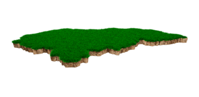 honduras karte boden land geologie querschnitt mit grünem gras und felsen bodentextur 3d illustration png