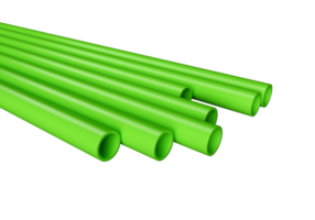 Green plastic pipe for hot water isolated png