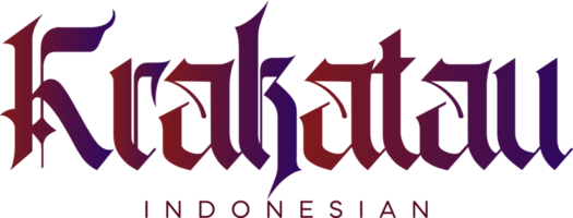 lettrage de montagne krakatau indonésie pour carte de voeux, superbe design à toutes fins. affiche de typographie png