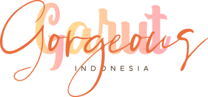 Garut Gorgeous Wonderfull Indonesia Lettering for greeting card, great design for any purposes. Typography poster png