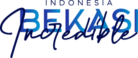 Bekasi Incredible Wonderfull Indonesia Lettering for greeting card, great design for any purposes. Typography poster templates png