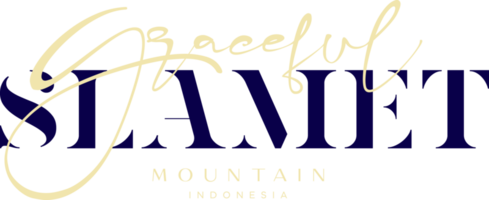 Mountain Slamet Graceful Indonesia Lettering for greeting card, great design for any purposes. Typography poster png