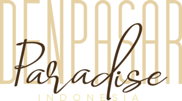 denpasar paradies wunderbarer indonesien schriftzug für grußkarte, tolles design für jeden zweck. Typografie-Poster png