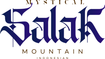 Mountain Salak Mystical Indonesia Lettering for greeting card, great design for any purposes. Typography poster png