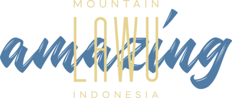 Mountain Lawu Indonesia Lettering for greeting card, great design for any purposes. Typography poster png