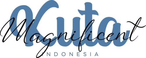 kuta Wonderful Indonesia Lettering for greeting card, great design for any purposes. Typography poster templates png