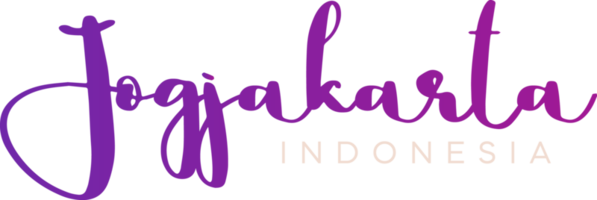 jogjakarta merveilleux lettrage indonésien pour carte de voeux, superbe design à toutes fins. affiche de typographie png