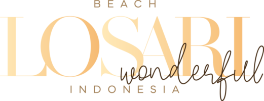 Losari Beach Wonderful Indonesia Lettering for greeting card, great design for any purposes. Typography poster templates png