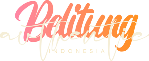 Belitung Wonderful Indonesia Lettering for greeting card, great design for any purposes. Typography poster templates png