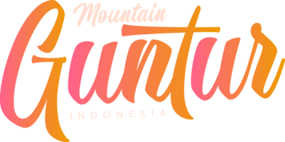 Mountain Guntur Indonesien Schriftzug für Grußkarten, tolles Design für jeden Zweck. Typografie-Poster png