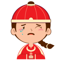 niño chino llorando cara dibujos animados lindo png