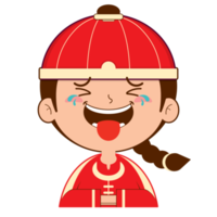 chinese boy laughing face cartoon cute png